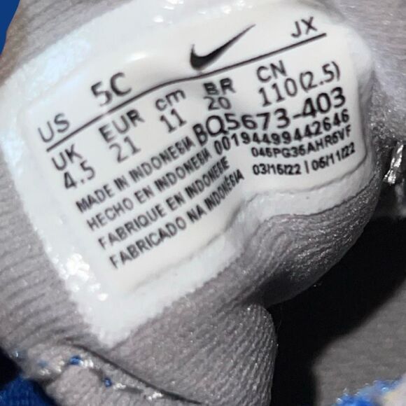 Toddler Blue Nike Revolution 5 Hook N Loop Running Shoes Size 5C - Picture 6 of 7